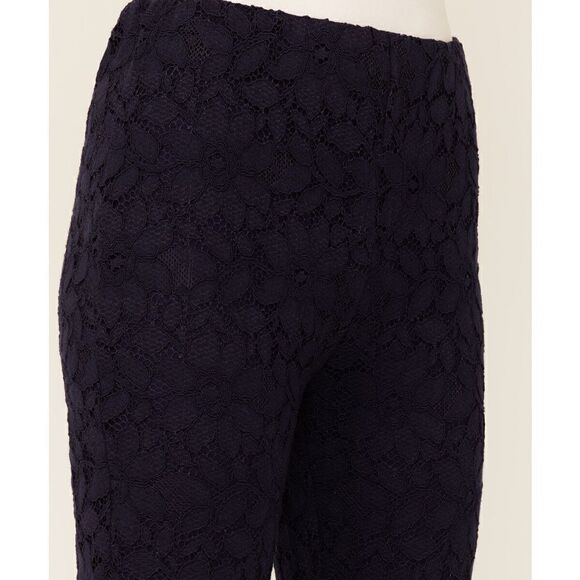 Revolve Free People Disco Lace Indigo Wild Laces Pull On Flare Pants - Picture 4 of 8